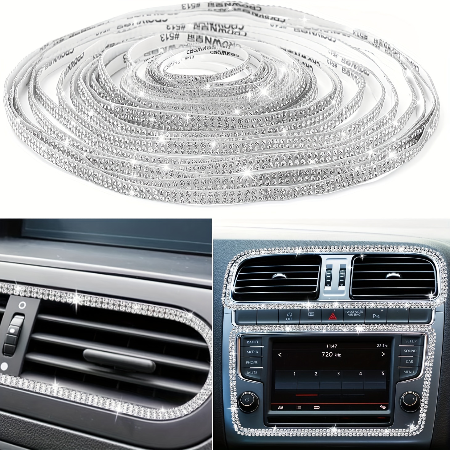 5m Crystal Rhinestone Ribbon Roll, Self-adhesive Car Decoration Strips, Bling Diy Sticker For Phone, Craft, And Jewelry, Pc Material - Double Row Diamond Decorative Tape
5m Crystal Rhinestone Ribbon Roll, Self-adhesive Car Decoration Strips, Bling Diy Sticker For Phone, Craft, And Jewelry, Pc Material - Double Row Diamond Decorative Tape