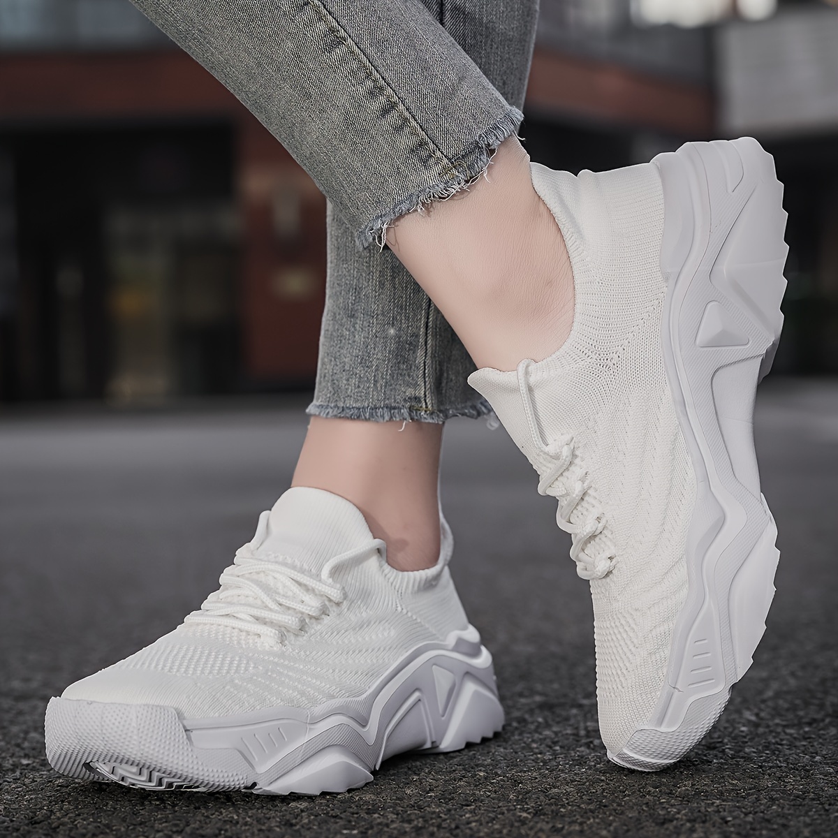 Women's Breathable Knit Platform Sneakers, Casual Lace Up Outdoor Shoes, Comfortable Low Top Running Shoes
Women's Breathable Knit Platform Sneakers, Casual Lace Up Outdoor Shoes, Comfortable Low Top Running Shoes