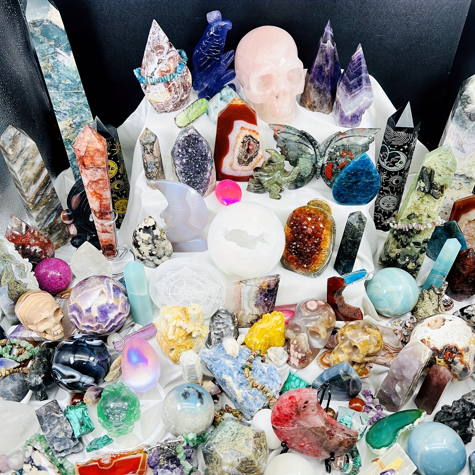 Assorted Natural Stone Crystal Mix - 800-1500g Pack With Unique Patterns, Crystal Enthusiast Treasure Box, Mystery For Making And Decor
Assorted Natural Stone Crystal Mix - 800-1500g Pack With Unique Patterns, Crystal Enthusiast Treasure Box, Mystery For Making And Decor