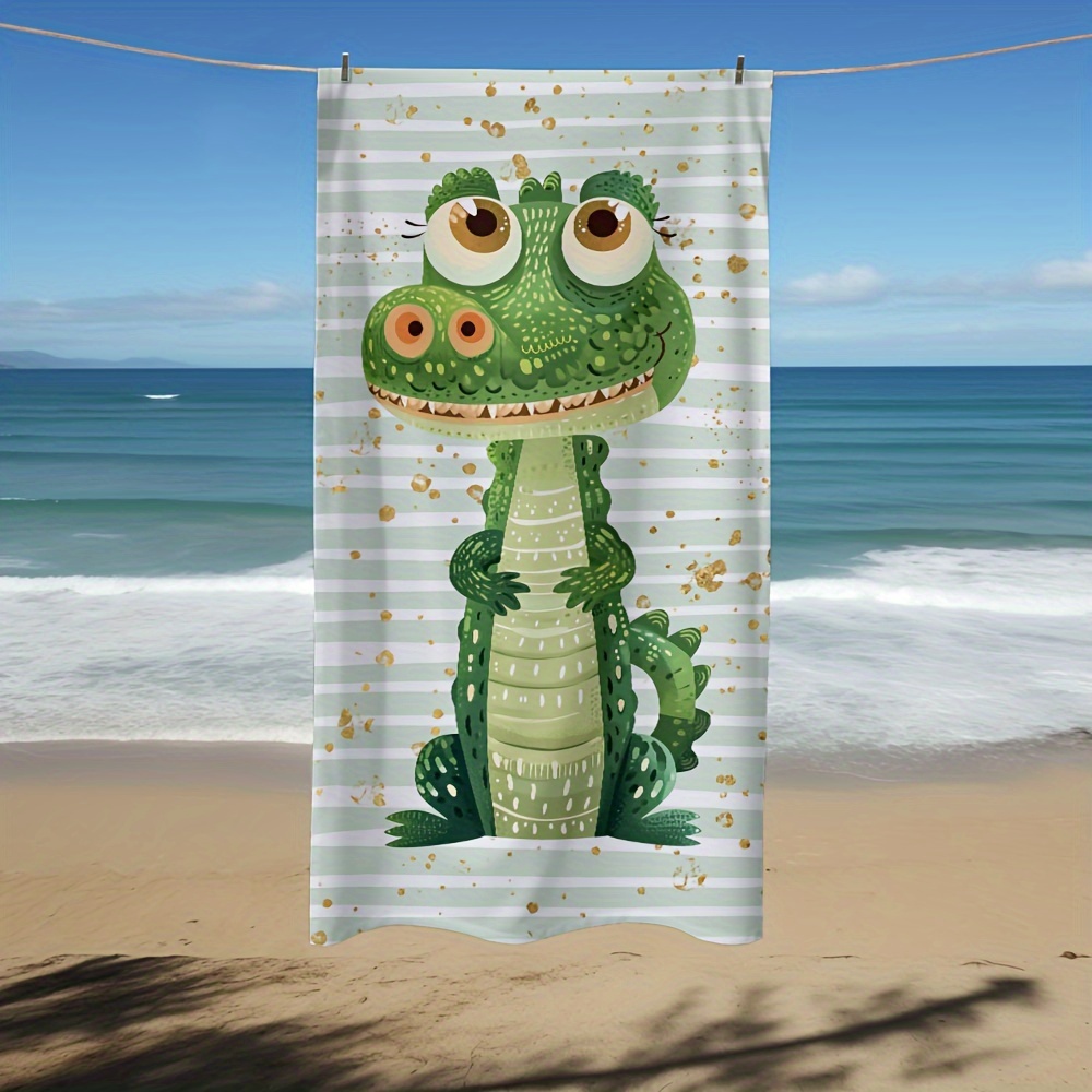 1pc Cute Green Crocodile Print Beach Towel, Quick-drying Soft Bath Towel, Oversized Camping Beach Blanket
1pc Cute Green Crocodile Print Beach Towel, Quick-drying Soft Bath Towel, Oversized Camping Beach Blanket