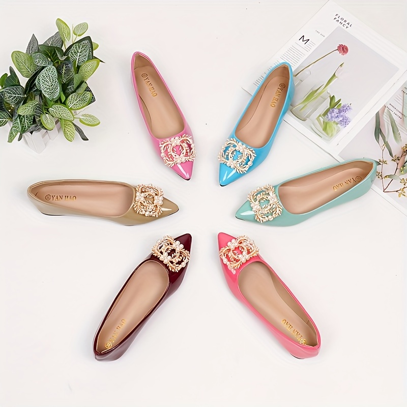 Women's Faux Pearl Decor Flat Shoes, Casual Point Toe Slip On Shoes, Lightweight & Comfortable Shoes
Women's Faux Pearl Decor Flat Shoes, Casual Point Toe Slip On Shoes, Lightweight & Comfortable Shoes