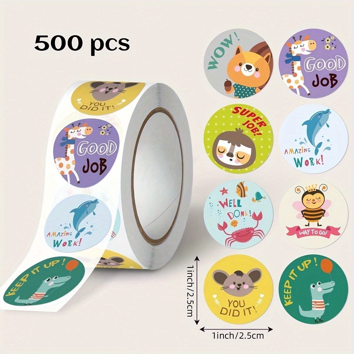 500 Stickers Per Roll, Round Cute Cartoon Animal Self-adhesive Stickers, Suitable For Party Gifts, Baby Showers, Kindergarten Teacher , Pvc Waterproof Adhesive Sealing Stickers.
500 Stickers Per Roll, Round Cute Cartoon Animal Self-adhesive Stickers, Suitable For Party Gifts, Baby Showers, Kindergarten Teacher , Pvc Waterproof Adhesive Sealing Stickers.