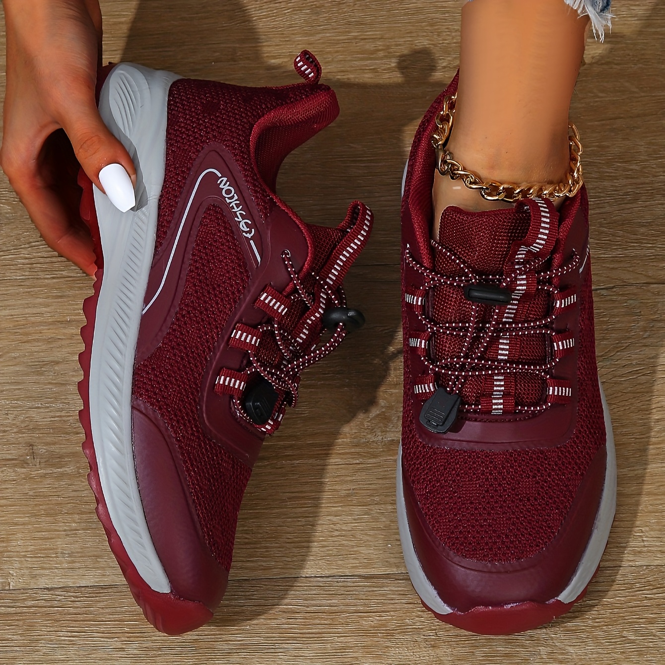 1 Pair Women's Red Casual Sports Shoes, Comfortable Walking Sneakers, Work Footwear, Outdoor Lightweight, Round Toe Lace-up With Eva Sole, Fabric Insole - Ideal Gift For Any Occasion
1 Pair Women's Red Casual Sports Shoes, Comfortable Walking Sneakers, Work Footwear, Outdoor Lightweight, Round Toe Lace-up With Eva Sole, Fabric Insole - Ideal Gift For Any Occasion