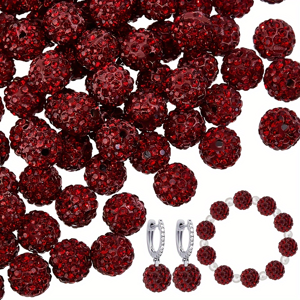 100pcs Burgundy Beads, 10mm Disco Ball Style Sparkling Beads For Making, Necklaces, Bracelets, And Earrings Craft Supplies, Beads For Jewelry Making
100pcs Burgundy Beads, 10mm Disco Ball Style Sparkling Beads For Making, Necklaces, Bracelets, And Earrings Craft Supplies, Beads For Jewelry Making