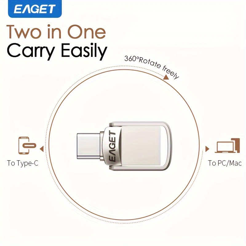Eaget Dual Usb 3.2 Flash Drive 128gb/64gb/32gb - Type C And Usb A Portable - High Speed Usb C Otg Flash Memory Storage For Computer, Mac, Smartphones, Tablets
Eaget Dual Usb 3.2 Flash Drive 128gb/64gb/32gb - Type C And Usb A Portable - High Speed Usb C Otg Flash Memory Storage For Computer, Mac, Smartphones, Tablets