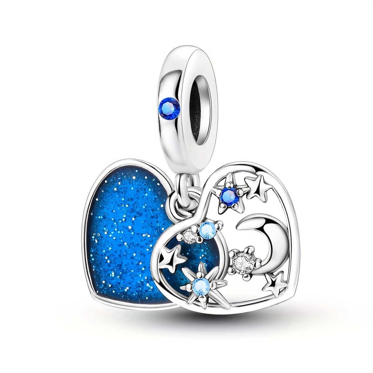 1pc 925 Silver Plated Pendant Double And Stars Inlay Bright Cz Cubic Zircon Dangle Charm Fit Original Bracelet Diy Jewelry Making For Women Valentine's Day Gift
1pc 925 Silver Plated Pendant Double And Stars Inlay Bright Cz Cubic Zircon Dangle Charm Fit Original Bracelet Diy Jewelry Making For Women Valentine's Day Gift