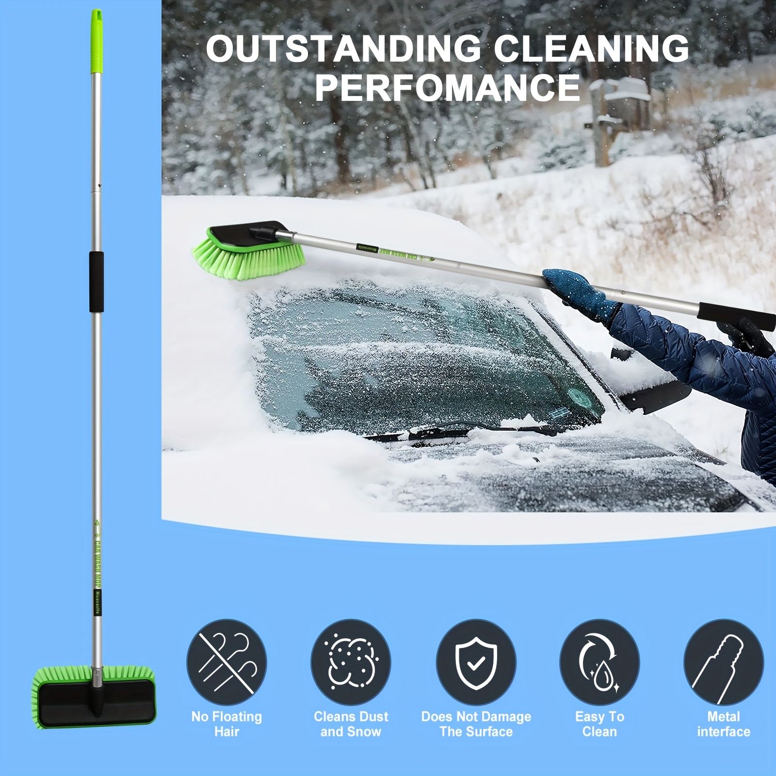 59" V-shaped Car Wash Brush With Long Handle - Soft Pbt Bristles, Shedding For Detailing Tires, Roof, Suvs, Rvs, Trucks & Windows
59" V-shaped Car Wash Brush With Long Handle - Soft Pbt Bristles, Shedding For Detailing Tires, Roof, Suvs, Rvs, Trucks & Windows