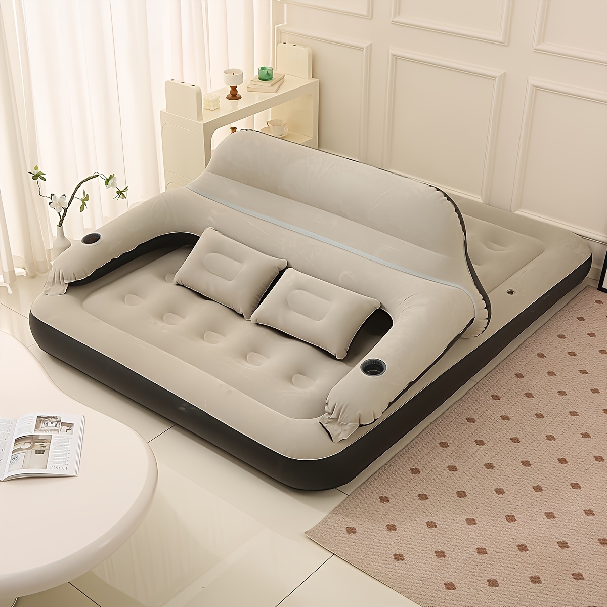 Matelas Gonflable Luxueux avec Pompe - Coussin de Couchage Confortable avec , Tête de Lit & Oreillers, Housse en Vinyle - Idéal pour Utilisation Intérieure/Extérieure, Camping, Randonnée, Plage
Matelas Gonflable Luxueux avec Pompe - Coussin de Couchage Confortable avec , Tête de Lit & Oreillers, Housse en Vinyle - Idéal pour Utilisation Intérieure/Extérieure, Camping, Randonnée, Plage