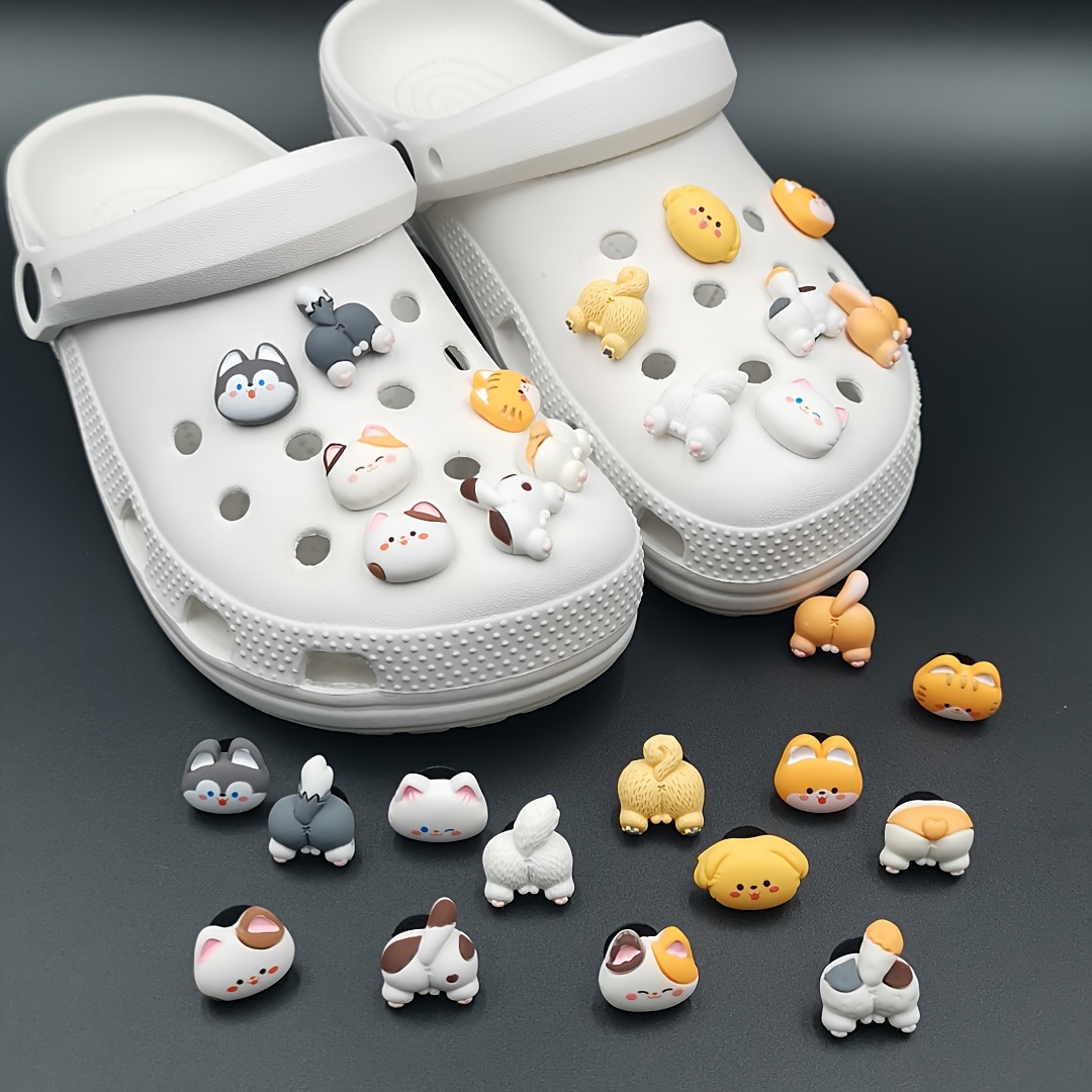14pcs/set Cute Cat And Dog Shoe Decoration Charms For Clog Sandals, Beach Bag And Slippers Accessories, Head And Butt Shaped Diy Materials For Accessories
14pcs/set Cute Cat And Dog Shoe Decoration Charms For Clog Sandals, Beach Bag And Slippers Accessories, Head And Butt Shaped Diy Materials For Accessories