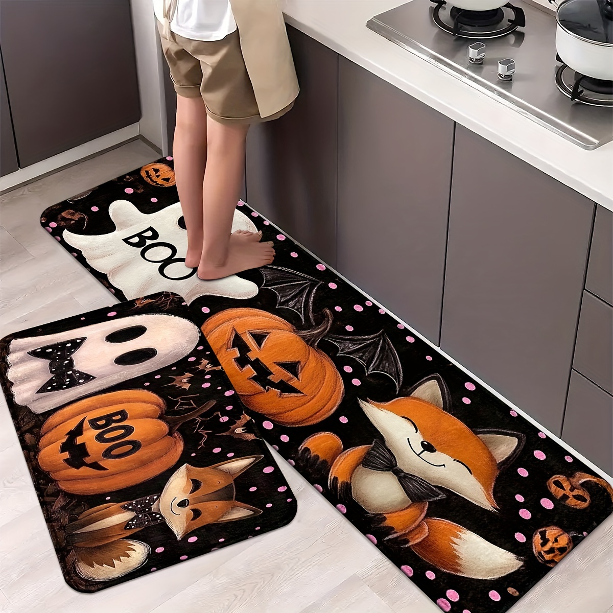 Themed Kitchen Floor Mats - Non-slip Polyester Knit Weave, Machine Washable, Pumpkin & Design, Living Room, Bedroom, Farmhouse, Restaurant - Machine Made
Themed Kitchen Floor Mats - Non-slip Polyester Knit Weave, Machine Washable, Pumpkin & Design, Living Room, Bedroom, Farmhouse, Restaurant - Machine Made