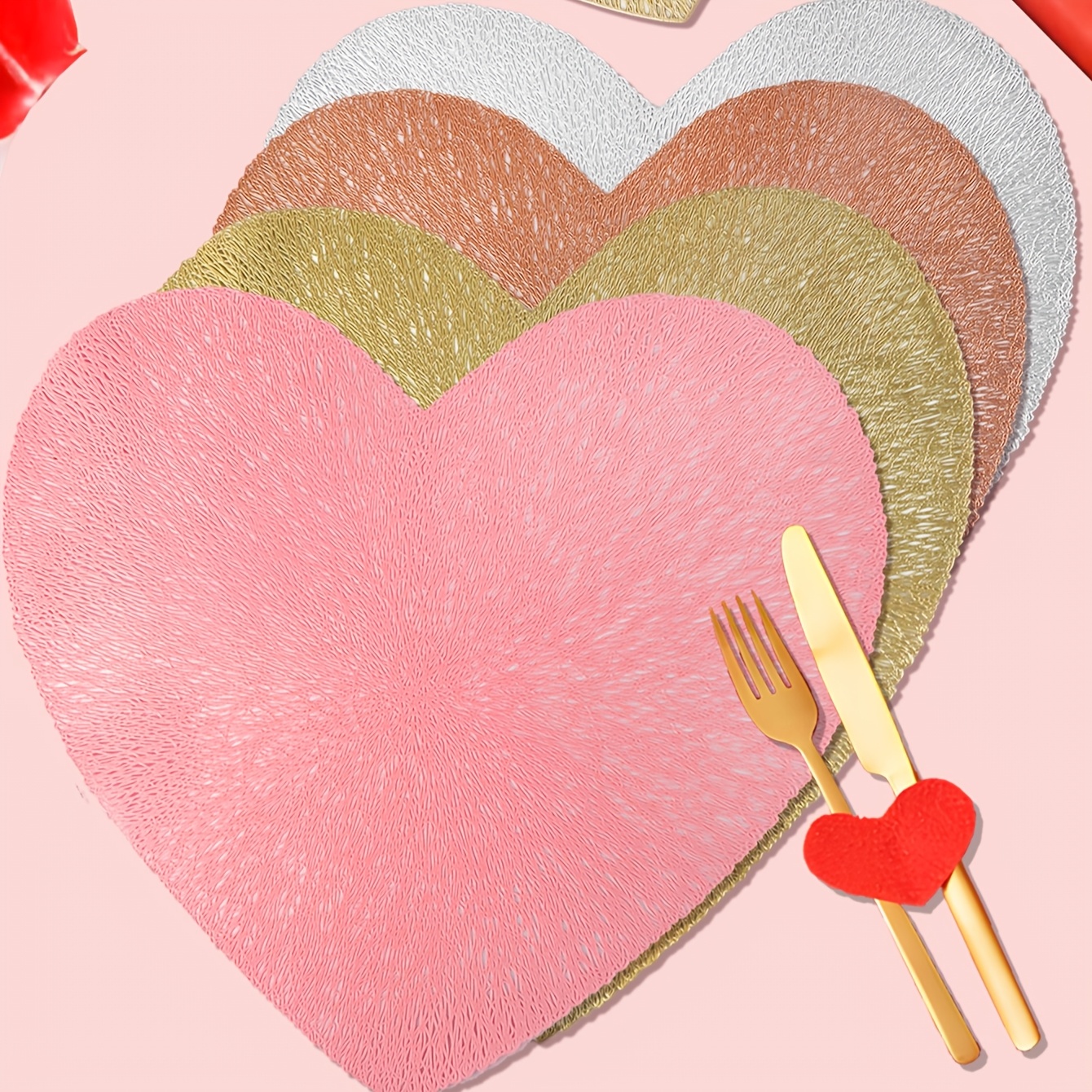1/4/6pcs, Sets de Table pour la Saint-Valentin, Convient pour la Décoration de Table de Banquet de Mariage, Sets de Table pour Fête de la Saint-Valentin
1/4/6pcs, Sets de Table pour la Saint-Valentin, Convient pour la Décoration de Table de Banquet de Mariage, Sets de Table pour Fête de la Saint-Valentin