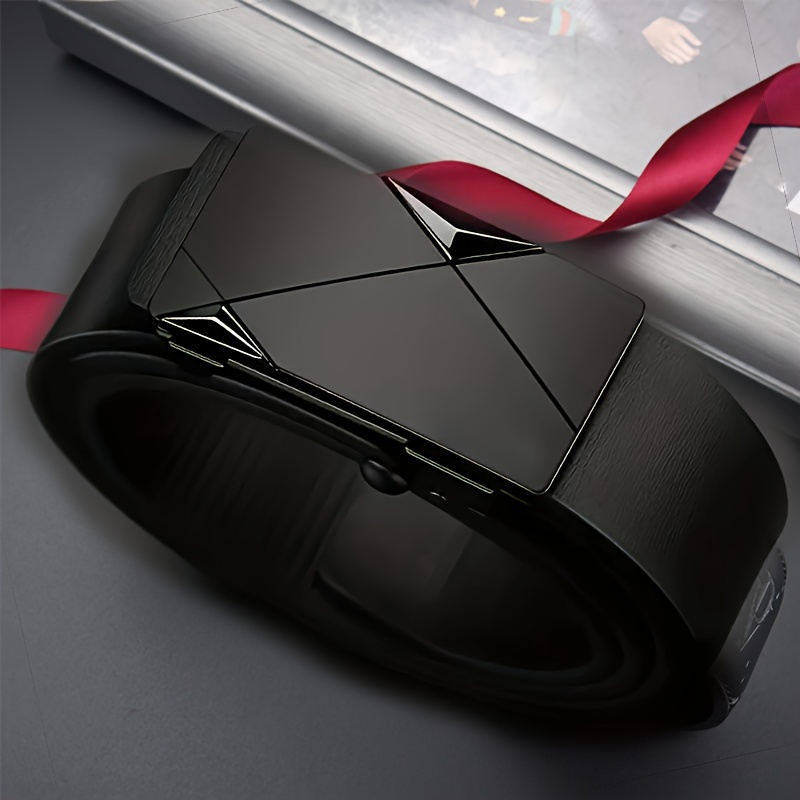 Men's Premium Leather Belt With Automatic Buckle - Sleek Black, Ideal For Casual & Business Wear Belt Buckles For Men Belts Men Leather
Men's Premium Leather Belt With Automatic Buckle - Sleek Black, Ideal For Casual & Business Wear Belt Buckles For Men Belts Men Leather