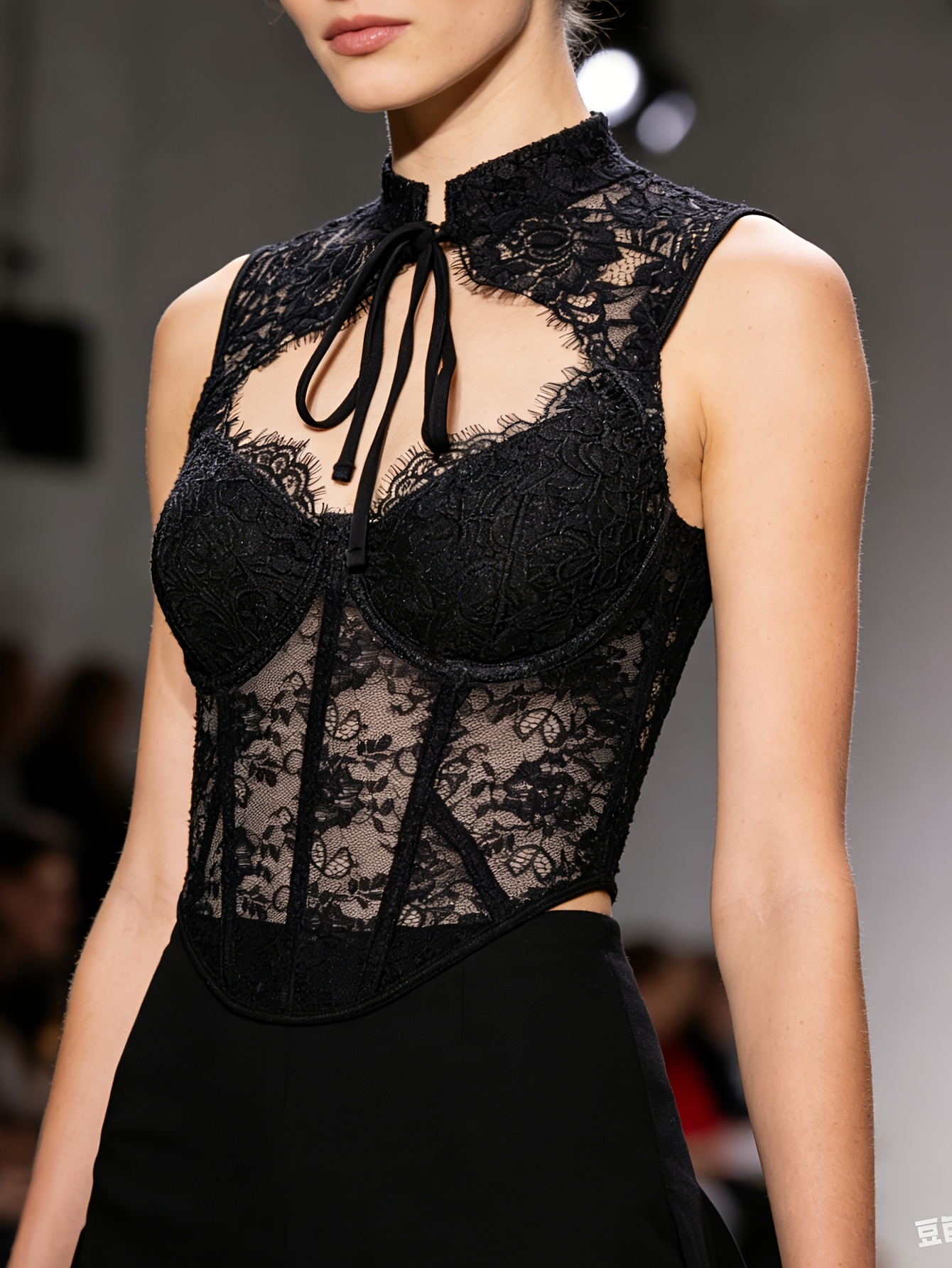 809b74d3 f668 4bfd 9f4a 3a2523777401 Chinese Retro Black Lace Boneless Waist-Cinching Corset Hot Retro Sexy Waist Outerwear Top
