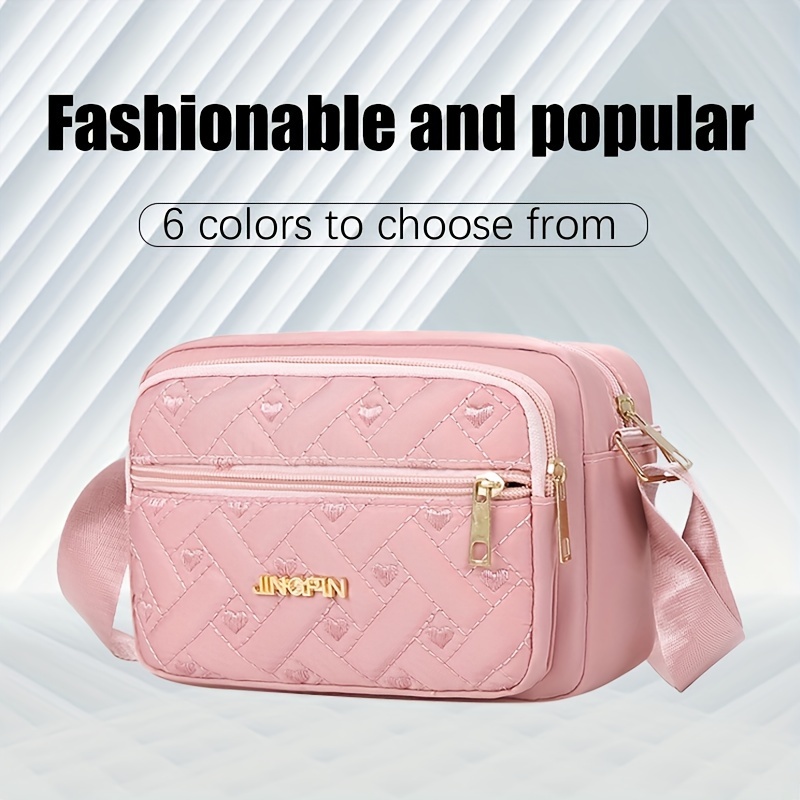 Chic Heart Embroidery Crossbody Bag - Spacious , Waterproof Nylon With Adjustable Strap For Travel, , Cycling & Hiking
Chic Heart Embroidery Crossbody Bag - Spacious , Waterproof Nylon With Adjustable Strap For Travel, , Cycling & Hiking