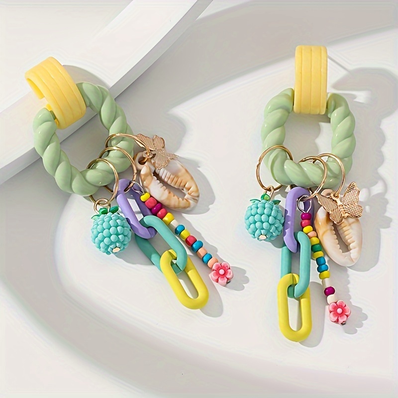 1 Pair Of Dangle Earrings Acrylic Shell, Chain, And Flower Design Match Daily Outfits Party Accessories Summer Vacation Jewelry
1 Pair Of Dangle Earrings Acrylic Shell, Chain, And Flower Design Match Daily Outfits Party Accessories Summer Vacation Jewelry