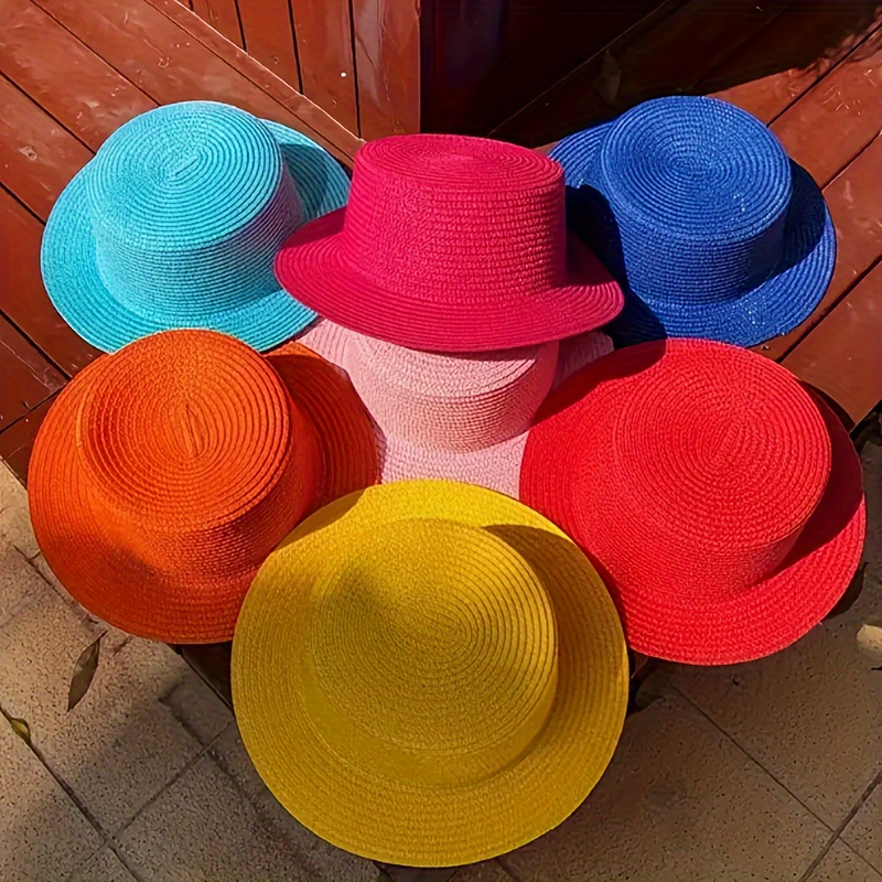 Fashionable Unisex Summer Straw Hats, Assorted Colors, Flat Top, Foldable, Breathable Beach Sun Hats, Adjustable Size
Fashionable Unisex Summer Straw Hats, Assorted Colors, Flat Top, Foldable, Breathable Beach Sun Hats, Adjustable Size