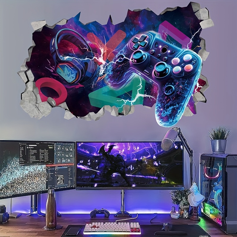 1pc 3d Gaming Controller Wall Decal - Pattern, Self-adhesive Pvc Sticker, Detachable , Irregular Shape, Video Game Theme For Bedroom, Game Room, Living Room - Ideal Christmas Gift
1pc 3d Gaming Controller Wall Decal - Pattern, Self-adhesive Pvc Sticker, Detachable , Irregular Shape, Video Game Theme For Bedroom, Game Room, Living Room - Ideal Christmas Gift