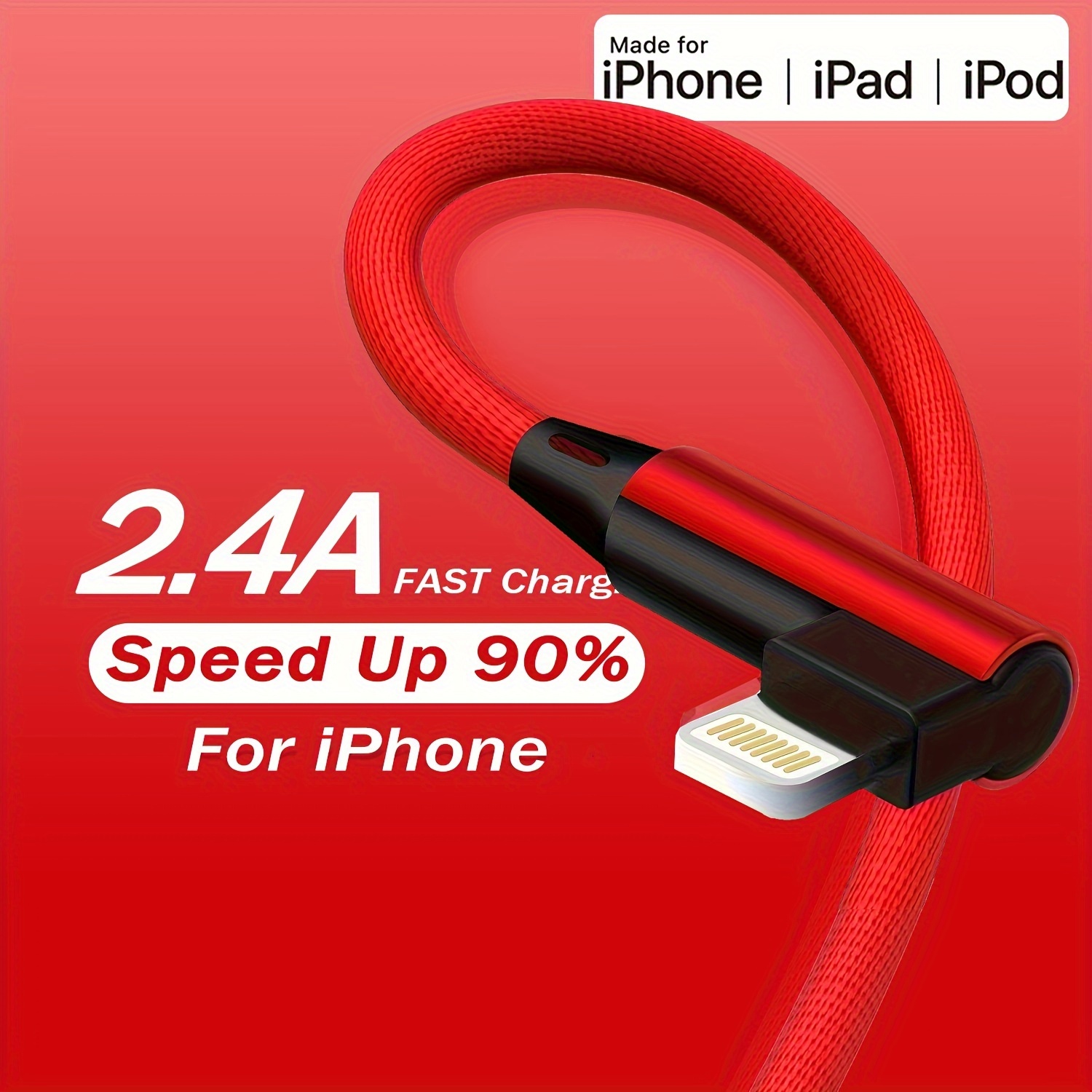 90 Degree Right Angle , 2.4a Fast Charging To Usb Cord, Nylon Braided, Flat Female To Male, 10-20w Power, Data Sync, For 12/12 Pro/11/11 Pro/xs/max/xr/x/8p/7p/6 Ipad
90 Degree Right Angle , 2.4a Fast Charging To Usb Cord, Nylon Braided, Flat Female To Male, 10-20w Power, Data Sync, For 12/12 Pro/11/11 Pro/xs/max/xr/x/8p/7p/6 Ipad