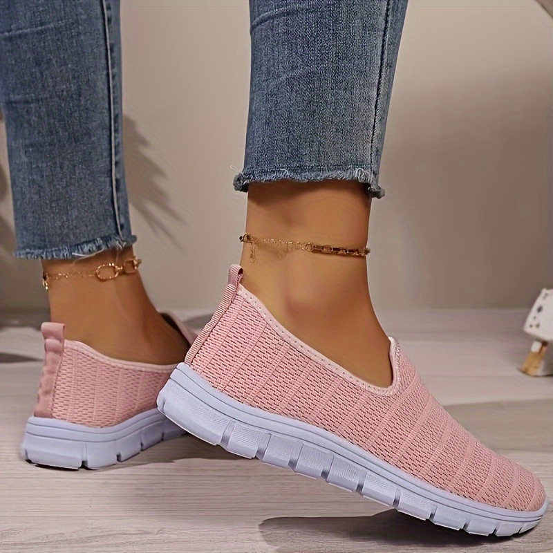 Women's Breathable Slip-on Sneakers, Fashion Athletic Casual Shoes, Lightweight Comfort Knit Flat Trainers
Women's Breathable Slip-on Sneakers, Fashion Athletic Casual Shoes, Lightweight Comfort Knit Flat Trainers
