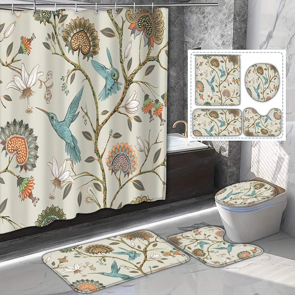 1/4pcs Pattern Shower Curtain Set, Shower Curtain 12 , Bath Mat, U-shaped Mat, Mat, Bathroom Decor Accessories
1/4pcs Pattern Shower Curtain Set, Shower Curtain 12 , Bath Mat, U-shaped Mat, Mat, Bathroom Decor Accessories