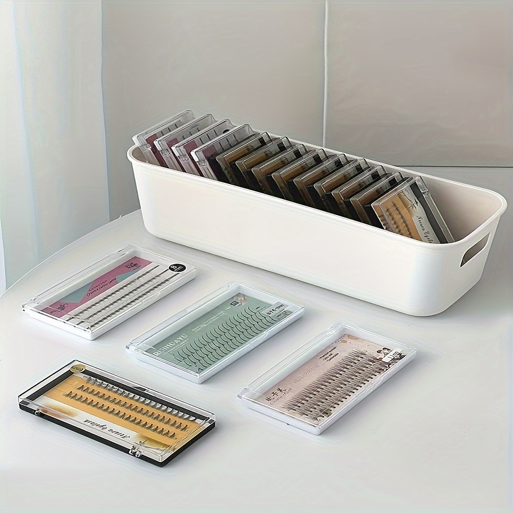 1pc, White Grafted Eyelash Storage Organizer Box, Nail Art Accessories Container, Makeup Studio Tool Holder, Specialized Eyelash Extension Case, Small Items Organization Tray With Handle
1pc, White Grafted Eyelash Storage Organizer Box, Nail Art Accessories Container, Makeup Studio Tool Holder, Specialized Eyelash Extension Case, Small Items Organization Tray With Handle