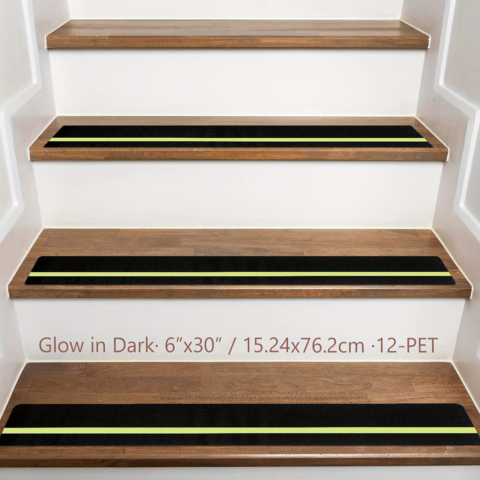 Anti Slip Traction Treads With Glow In Dark Stripe, 6" X 30", Pet Stair Treads Non Slip Tape, 12pcs, Waterproof, Skateboard Grip Tape, High Traction Friction, Abrasive Adhesive For Stairs
Anti Slip Traction Treads With Glow In Dark Stripe, 6" X 30", Pet Stair Treads Non Slip Tape, 12pcs, Waterproof, Skateboard Grip Tape, High Traction Friction, Abrasive Adhesive For Stairs
