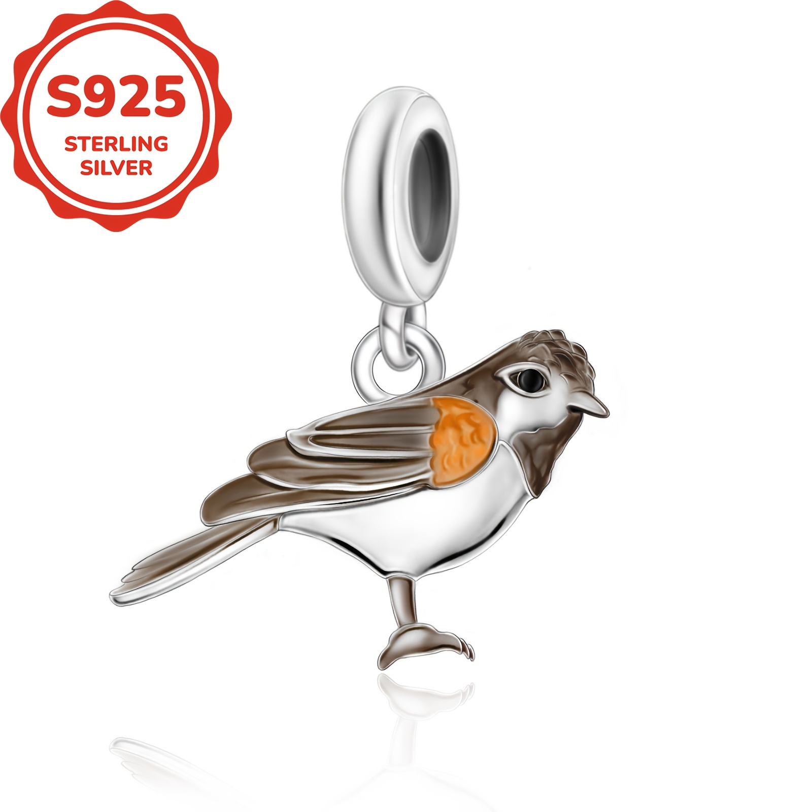1pc 925 Sterling Silvery Bird Charm Bead, Animal Pendant For Making 
1pc 925 Sterling Silvery Bird Charm Bead, Animal Pendant For Making