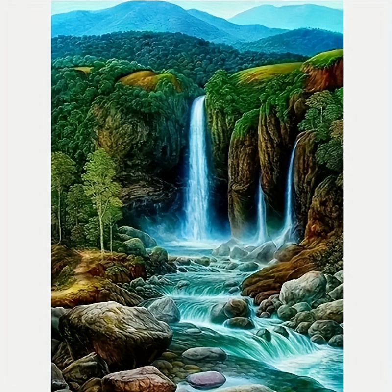 1pc 5d Full Round Rhinestone Diamond Art Painting, Waterfall Landscape Home Wall Decoration Diamond Art Painting Kit 30x40cm
1pc 5d Full Round Rhinestone Diamond Art Painting, Waterfall Landscape Home Wall Decoration Diamond Art Painting Kit 30x40cm