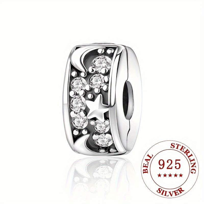 925 Sterling Silver Moon Star Round Charm Pendant Inlaid White Zircon Elegant Charm Bead For Diy Jewelry Making Accessory
925 Sterling Silver Moon Star Round Charm Pendant Inlaid White Zircon Elegant Charm Bead For Diy Jewelry Making Accessory