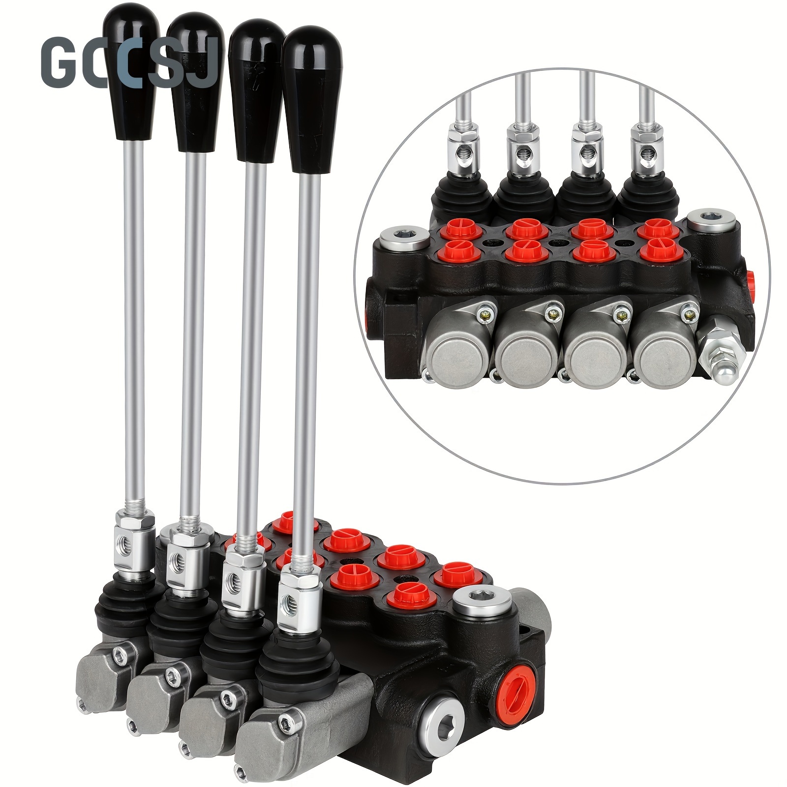 Hydraulic Valve 4 Spool 11 Gpm G Adjustable Handle Double Acting Center Tractor Loader W/joystick Small Tractors/tanks Log Splitters
Hydraulic Valve 4 Spool 11 Gpm G Adjustable Handle Double Acting Center Tractor Loader W/joystick Small Tractors/tanks Log Splitters