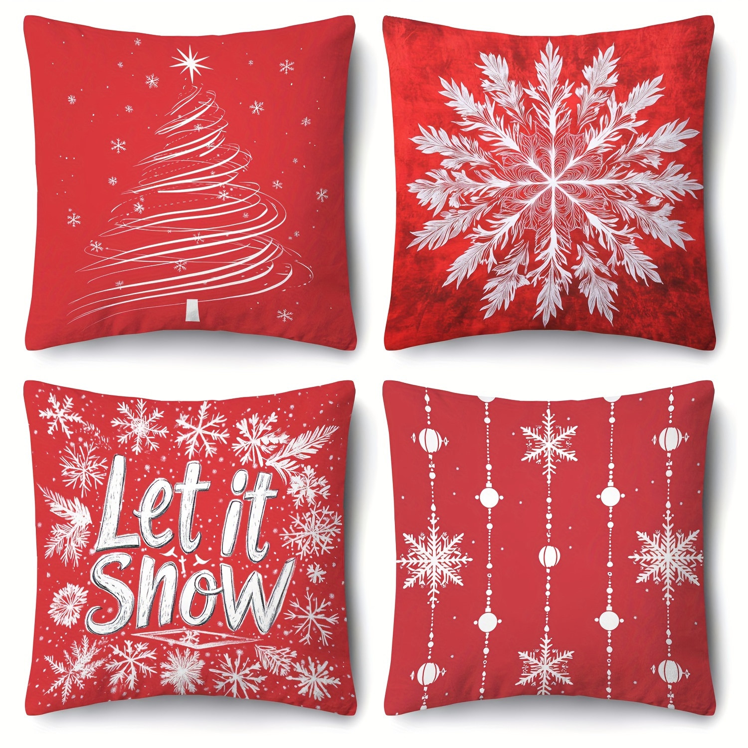 4pcs Christmas Red Set, 18x18 , Polyester, Zippered, , Printed Pattern, For , , , Seating,
4pcs Christmas Red Set, 18x18 , Polyester, Zippered, , Printed Pattern, For , , , Seating,