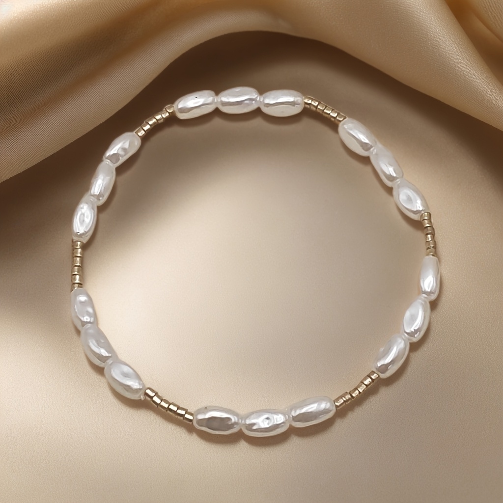 1 Elegant Minimalist Abs Pearl Bracelet - Chic White & Golden, Resin , Ideal For | Accessory, Pearl Jewelry
1 Elegant Minimalist Abs Pearl Bracelet - Chic White & Golden, Resin , Ideal For | Accessory, Pearl Jewelry