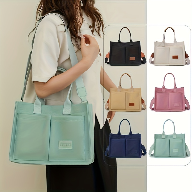 Minimalist Canvas Tote Bag, Multi Pockets Crossbody Bag, Fashion Large Capacity Shoulder Handbag For Going Out
Minimalist Canvas Tote Bag, Multi Pockets Crossbody Bag, Fashion Large Capacity Shoulder Handbag For Going Out