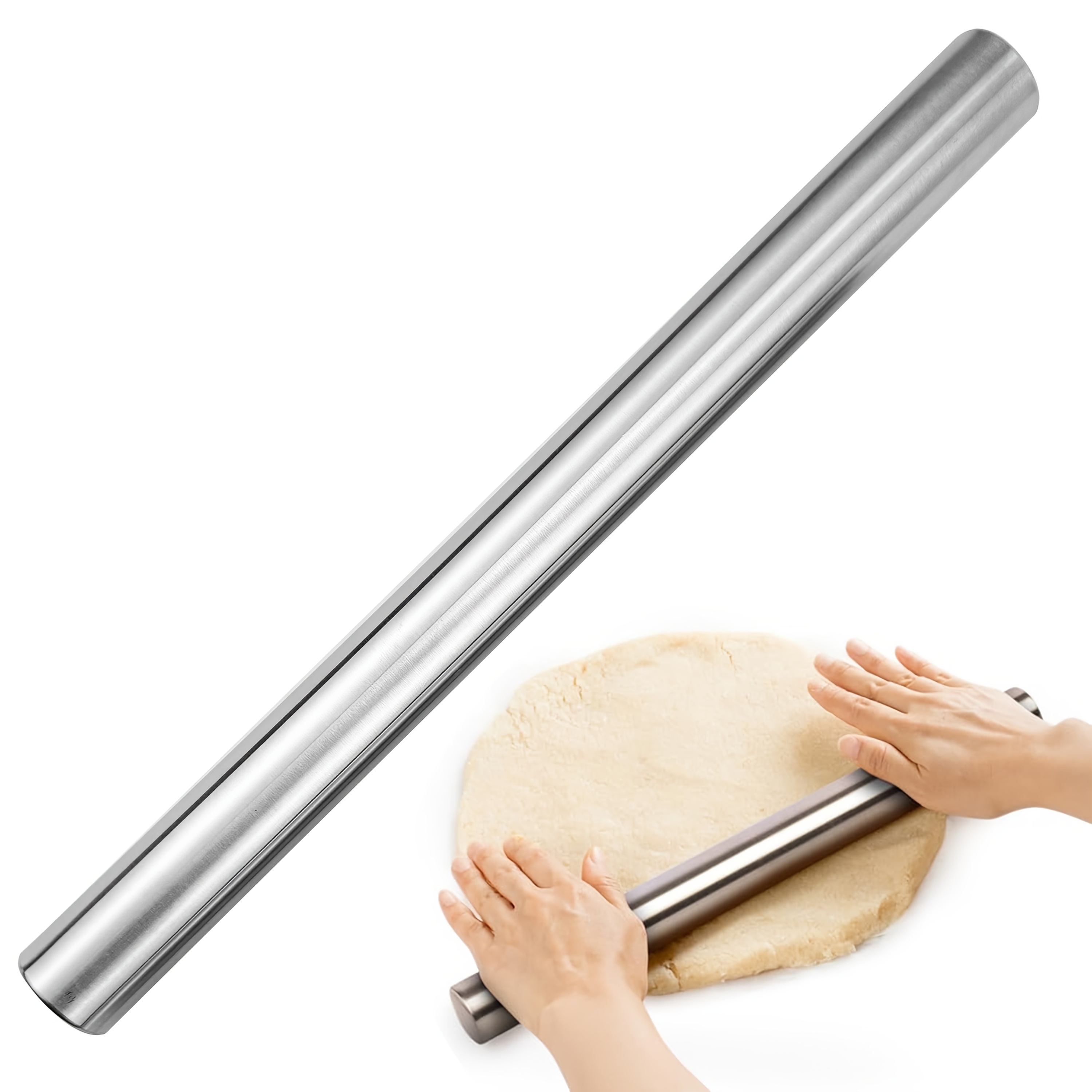 Steel Rolling Pin, Suitable For Baking, Rolling Sugar, Cookies, Pies, , And Pizza Dough, Hollow And Lightweight Stainless Steel 30/25/20cm
Steel Rolling Pin, Suitable For Baking, Rolling Sugar, Cookies, Pies, , And Pizza Dough, Hollow And Lightweight Stainless Steel 30/25/20cm