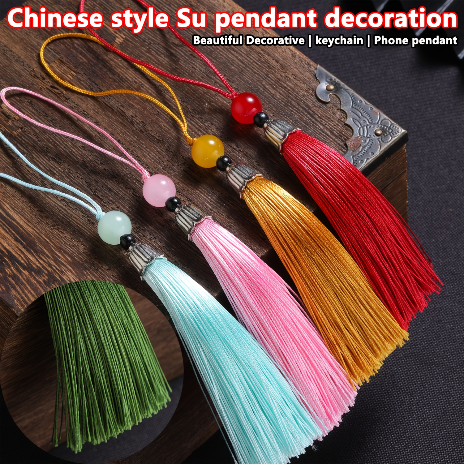 Chinese Style Tassel Pendant Set: 4 Pieces - Handmade, Diy Tassel Keychains & Phone Pendants - , Polyester Fiber (vinyl) Material
Chinese Style Tassel Pendant Set: 4 Pieces - Handmade, Diy Tassel Keychains & Phone Pendants - , Polyester Fiber (vinyl) Material