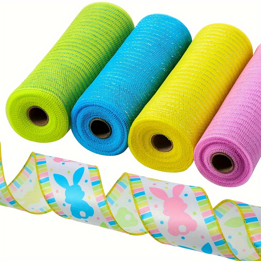 4rolls, Easter Decor Polyester Mesh Rolls Easter Ribbon Pink Blue Yellow Green Craft Ribbon Metal Foil Decor Mesh Rolls For Garland Making, Easter Decor Diy, Crafts, , Bow, Garland
4rolls, Easter Decor Polyester Mesh Rolls Easter Ribbon Pink Blue Yellow Green Craft Ribbon Metal Foil Decor Mesh Rolls For Garland Making, Easter Decor Diy, Crafts, , Bow, Garland