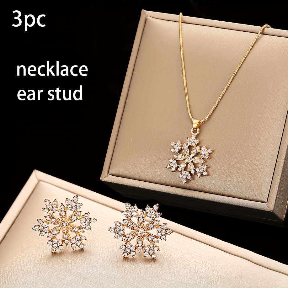 Elegant 3pcs Jewelry Set With Rhinestones - Stud Earrings & Necklace, , Parties, Weddings - Chic Holiday Gift For Her
Elegant 3pcs Jewelry Set With Rhinestones - Stud Earrings & Necklace, , Parties, Weddings - Chic Holiday Gift For Her