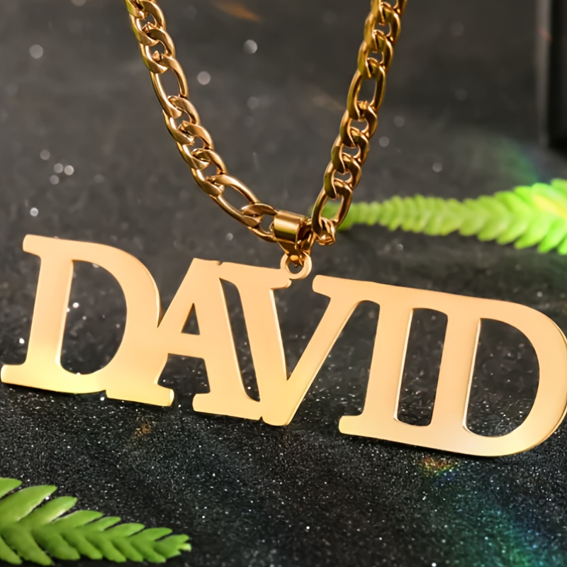 Custom Men's Name Necklace - Stainless Steel Chain With Pendant, Personalized Fashion Accessory
Custom Men's Name Necklace - Stainless Steel Chain With Pendant, Personalized Fashion Accessory