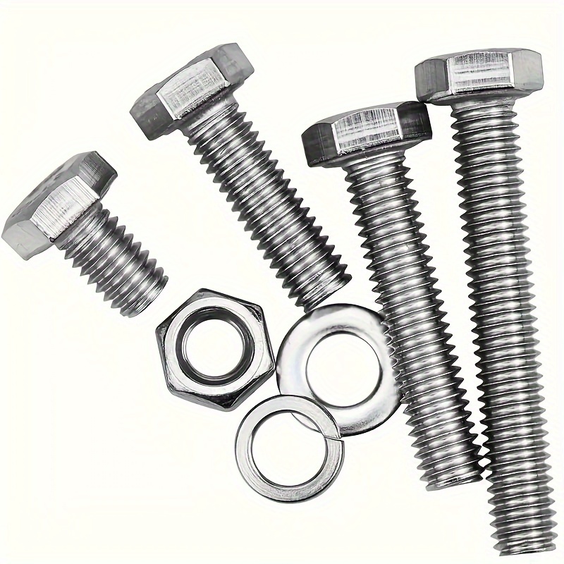 160pcs M6 Stainless Steel Bolt & Nut Set With Flat Washers - Heavy Duty Hex Screws In 40mm, 30mm, 20mm, 10mm Sizes
160pcs M6 Stainless Steel Bolt & Nut Set With Flat Washers - Heavy Duty Hex Screws In 40mm, 30mm, 20mm, 10mm Sizes