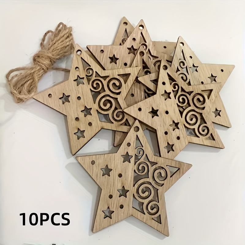 10pcs Wooden Ornaments - For Christmas, Halloween, Hanukkah, , New - Diy Crafts & Hanging Accessories
10pcs Wooden Ornaments - For Christmas, Halloween, Hanukkah, , New - Diy Crafts & Hanging Accessories