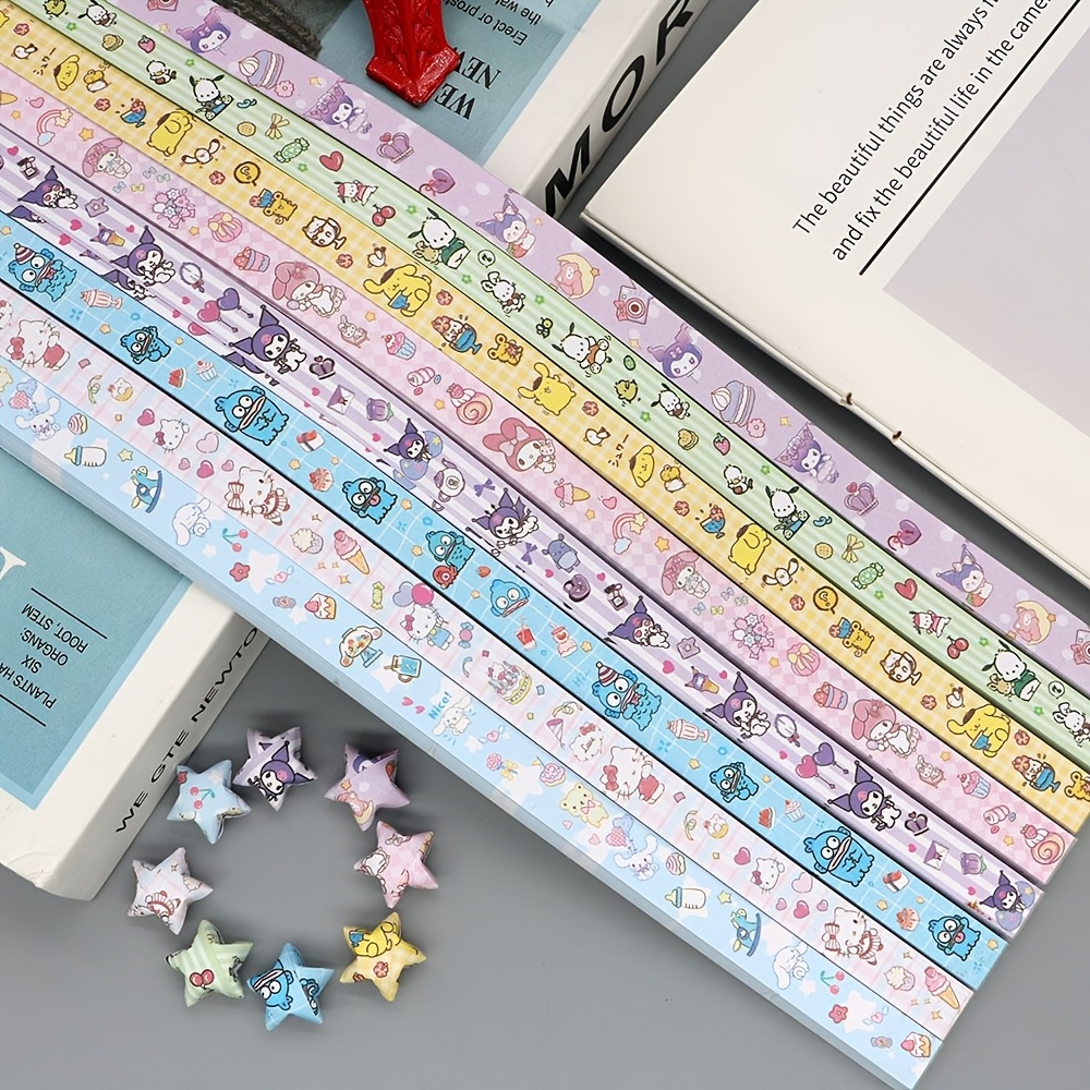520 Sheets/bag Sanrio Handmade Origami Star Paper Strips With 8 Patterns Origami Quilting Paper For Home, Wedding, Party, Christmas Decoration
520 Sheets/bag Sanrio Handmade Origami Star Paper Strips With 8 Patterns Origami Quilting Paper For Home, Wedding, Party, Christmas Decoration