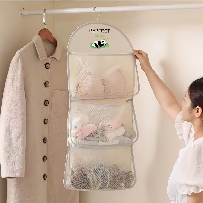 1pc Nylon Mesh Hanging Storage Bag For Bedroom - Wall Mounted Organizer For Socks, Underwear - Space Saving, 3.2 Cu Ft Capacity
1pc Nylon Mesh Hanging Storage Bag For Bedroom - Wall Mounted Organizer For Socks, Underwear - Space Saving, 3.2 Cu Ft Capacity