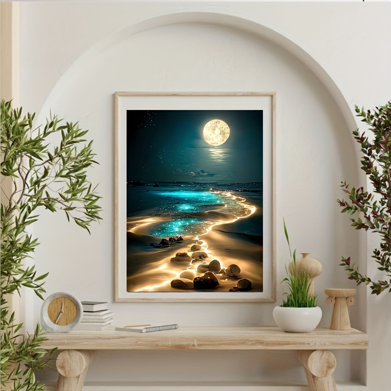 1pc Moon Beach Pattern Diy Diamond Art Painting Kit, Round Diamond, Mosaic Art Craft, Suitable For Beginners, Home Wall Decoration, Unique Gift, Without Frame
1pc Moon Beach Pattern Diy Diamond Art Painting Kit, Round Diamond, Mosaic Art Craft, Suitable For Beginners, Home Wall Decoration, Unique Gift, Without Frame