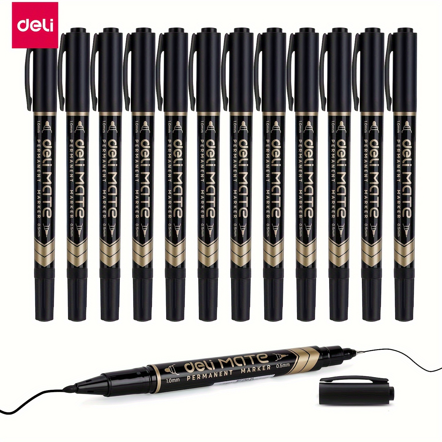 Deli Permanent Markers, Fine Point And Ultra Fine Point For And , Black, 12 Count, Gifts For Christmas
Deli Permanent Markers, Fine Point And Ultra Fine Point For And , Black, 12 Count, Gifts For Christmas