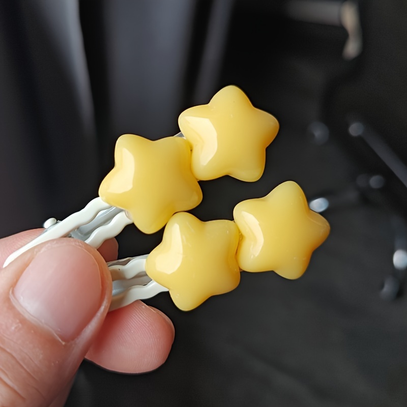 2pcs Cute Star Resin Hair Clips Set - Cartoon Style Hair Accessories, Perfect Gift, Ideal For Wear Or Parties
2pcs Cute Star Resin Hair Clips Set - Cartoon Style Hair Accessories, Perfect Gift, Ideal For Wear Or Parties
