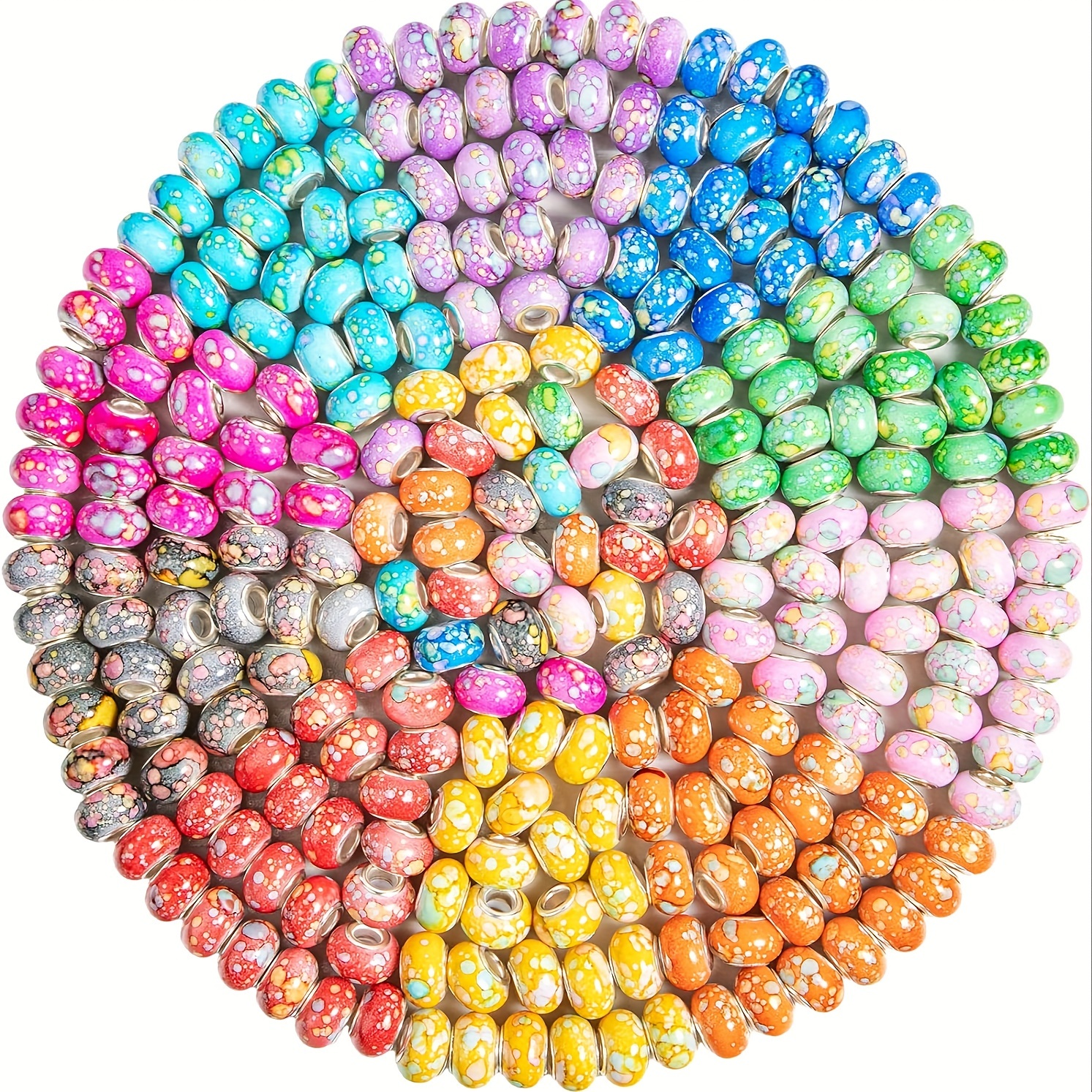 Assorted European Craft Beads: 50/100 Pcs Large Hole Spacer Beads For Diy Charms, Bracelets, And Jewelry Making - Glass Material
Assorted European Craft Beads: 50/100 Pcs Large Hole Spacer Beads For Diy Charms, Bracelets, And Jewelry Making - Glass Material