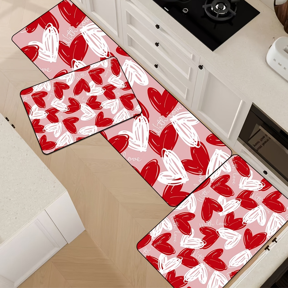 3pcs Valentine's Day Kitchen Mat Set, Non-slip Blanket, Machine Washable Polyester, Kitchen, Bedroom, Laundry, Hallway, Living Room Decor
3pcs Valentine's Day Kitchen Mat Set, Non-slip Blanket, Machine Washable Polyester, Kitchen, Bedroom, Laundry, Hallway, Living Room Decor