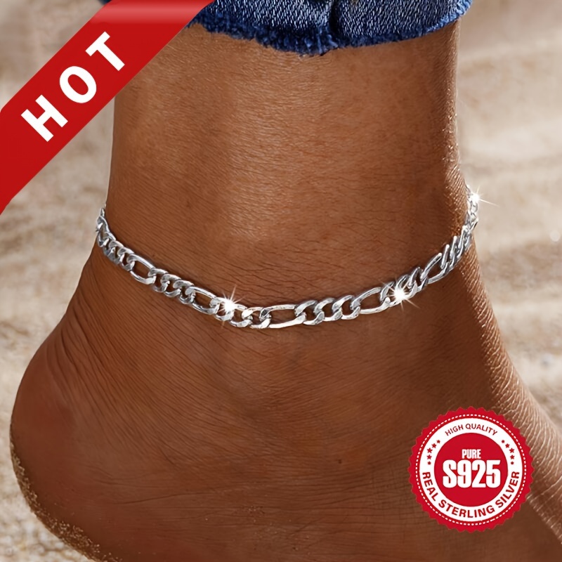 Chaîne de Pied Figaro en Argent Pur 925 pour Femmes et Hommes - Cadeau pour Hommes et Femmes, Style, Faible Allergie, 3.56g
Chaîne de Pied Figaro en Argent Pur 925 pour Femmes et Hommes - Cadeau pour Hommes et Femmes, Style, Faible Allergie, 3.56g