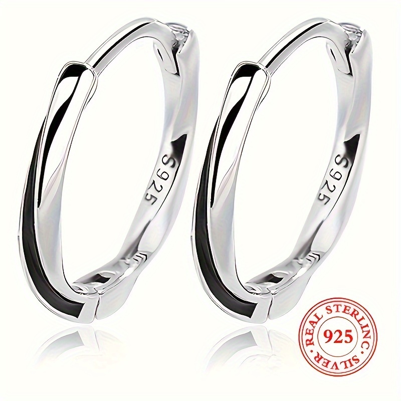 925 Sterling Silver Hypoallergenic Hoop Earrings Simple And Elegant Style Suitable For Women's
925 Sterling Silver Hypoallergenic Hoop Earrings Simple And Elegant Style Suitable For Women's