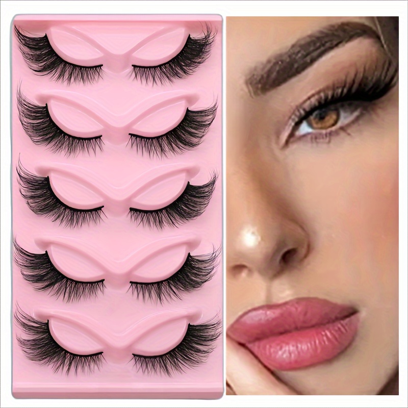 5 Pairs Fox-style & Cat Eye False Eyelashes, Made Of Faux Mink Lash, Naturally Dense, Full Strip Thick Cross False Eyelashes
5 Pairs Fox-style & Cat Eye False Eyelashes, Made Of Faux Mink Lash, Naturally Dense, Full Strip Thick Cross False Eyelashes